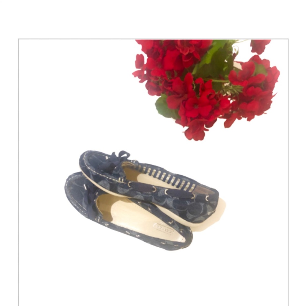 Coach Carisa Blue Boat Loafer shoes